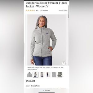 Like new! Patagonia women’s birch white better sweater fleece